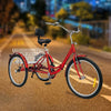 24 Inch 7 - speed Folding Tricycle with Backrest - Homebound Essentials