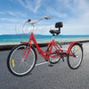 24 Inch 7 - speed Folding Tricycle with Backrest - Homebound Essentials