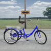 24 Inch 7 - speed Folding Tricycle with Backrest - Homebound Essentials