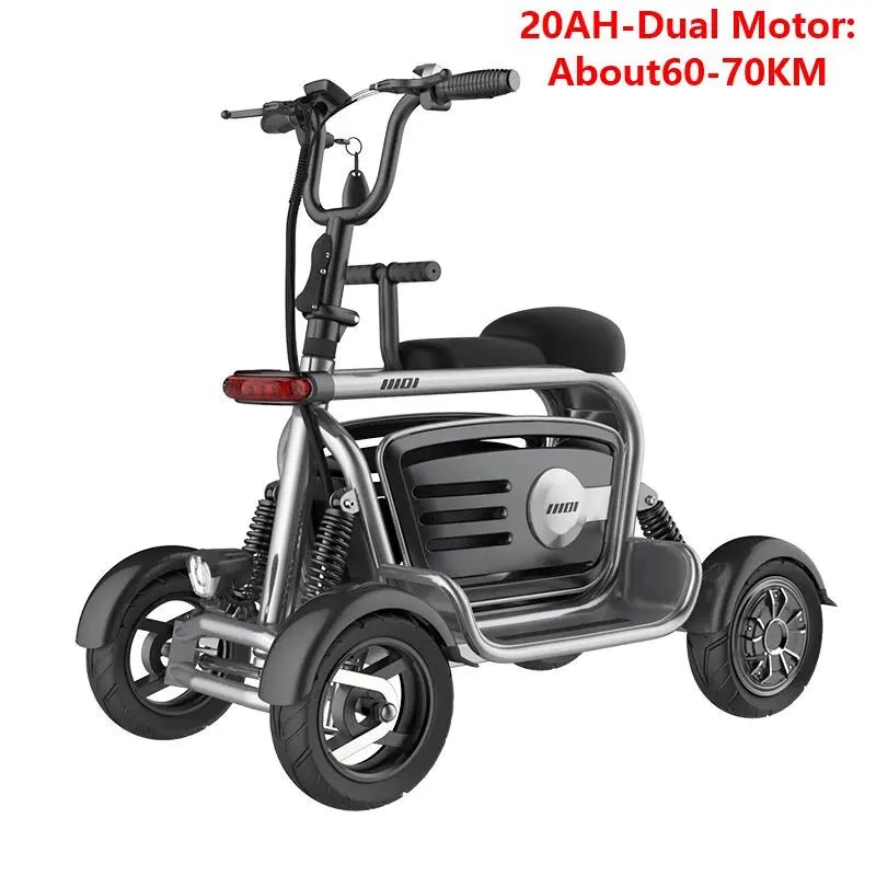 4 - Wheel Dual Motor Electric Scooter for Adults – 800W 48V | 4WD Mobility Scooter with Dual Seats & Storage Basket - Homebound Essentials