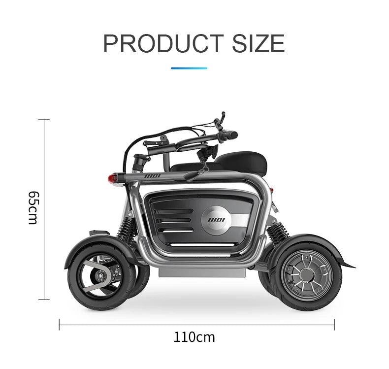4 - Wheel Dual Motor Electric Scooter for Adults – 800W 48V | 4WD Mobility Scooter with Dual Seats & Storage Basket - Homebound Essentials