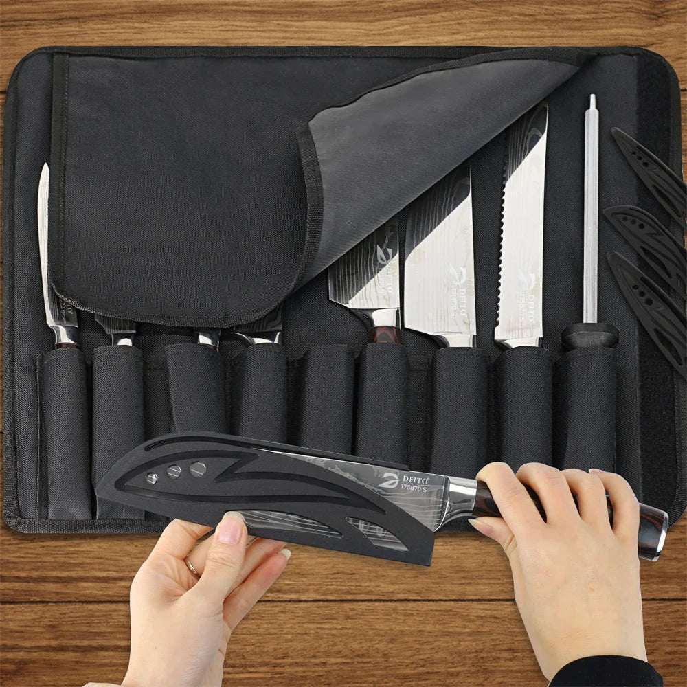 8 - Piece Damascus Steel Chef Knife Set - Homebound Essentials