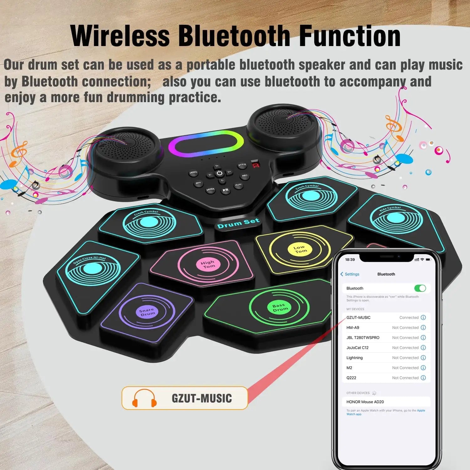 9 - Pad Portable Electronic Drum Kit - Homebound Essentials