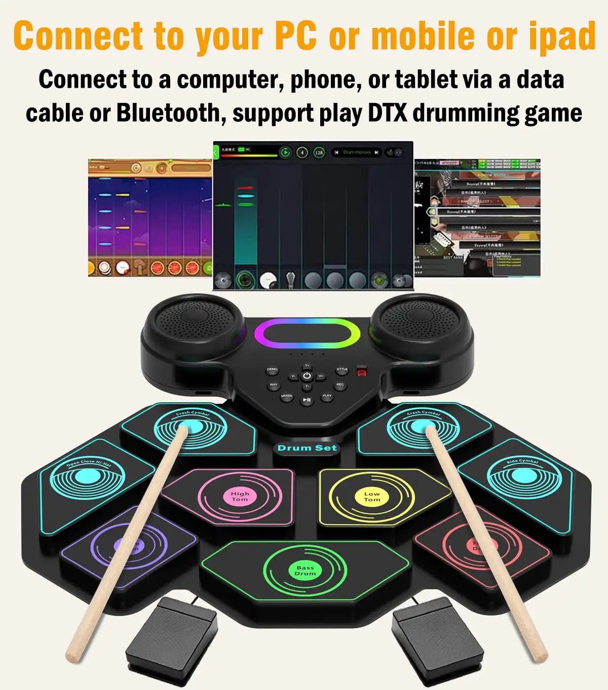 9 - Pad Portable Electronic Drum Kit - Homebound Essentials