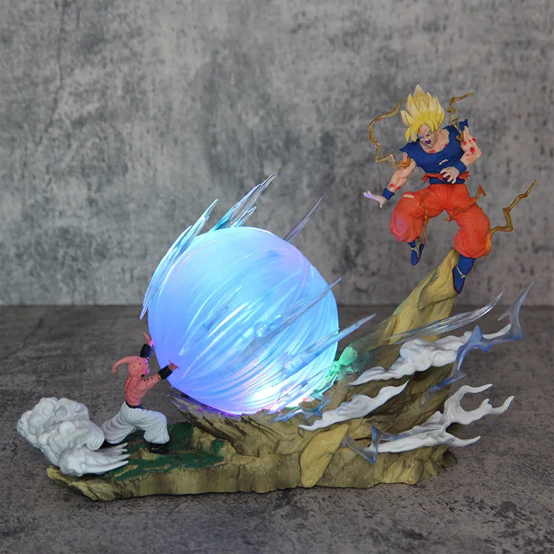 21cm Dragon Ball Z Buu vs Goku Action Figure – Super Saiyan Genki Bomb PVC Statue