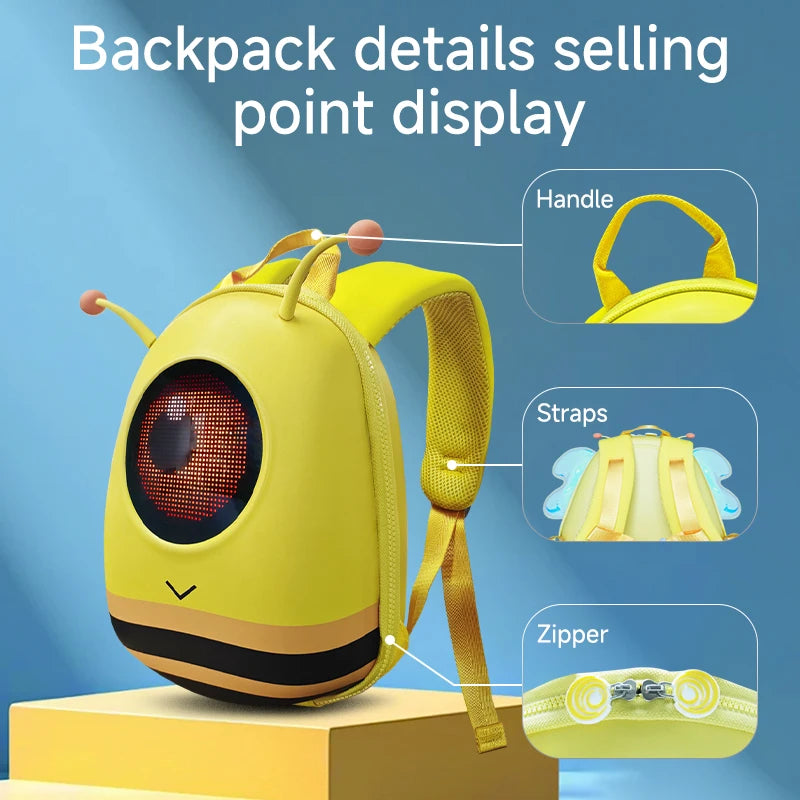 Intelligent LED Display Hard Shell Minion Backpack
