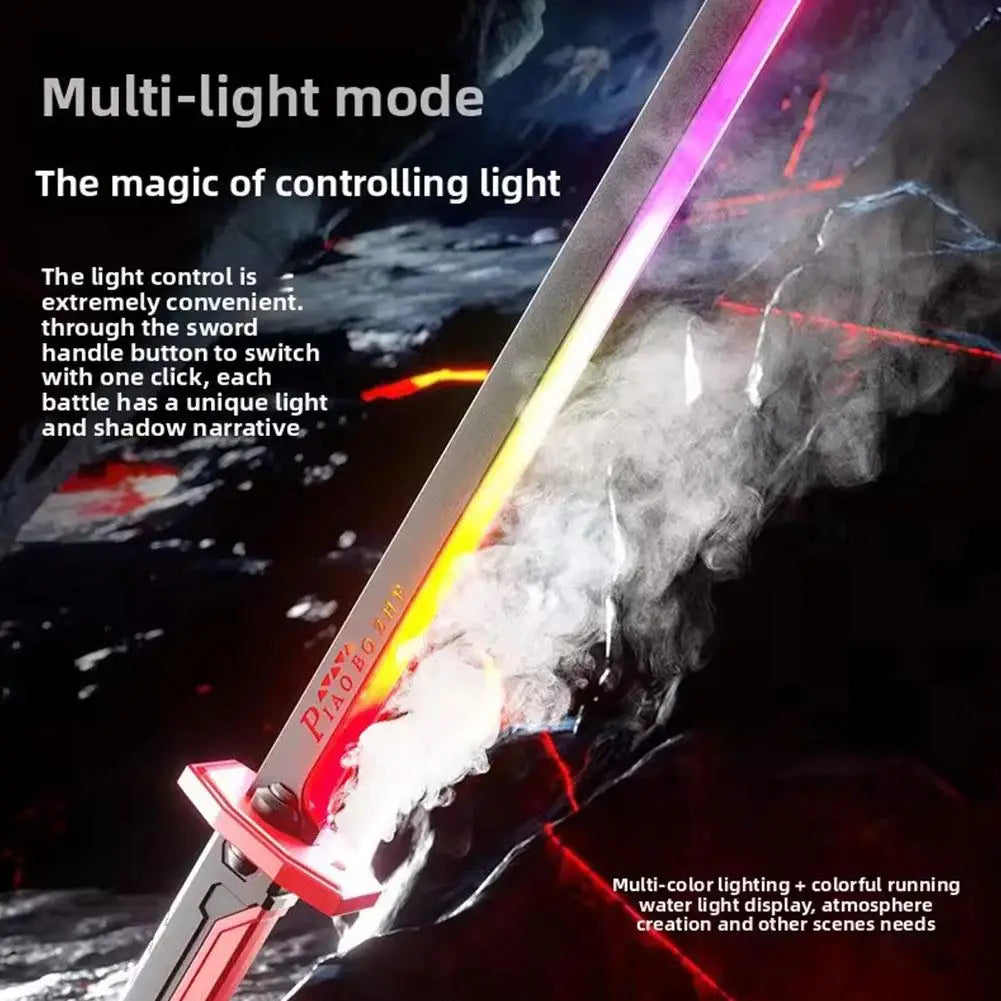 Colorful LED Streamer Glowing Sword with Spark & Smoke Effect