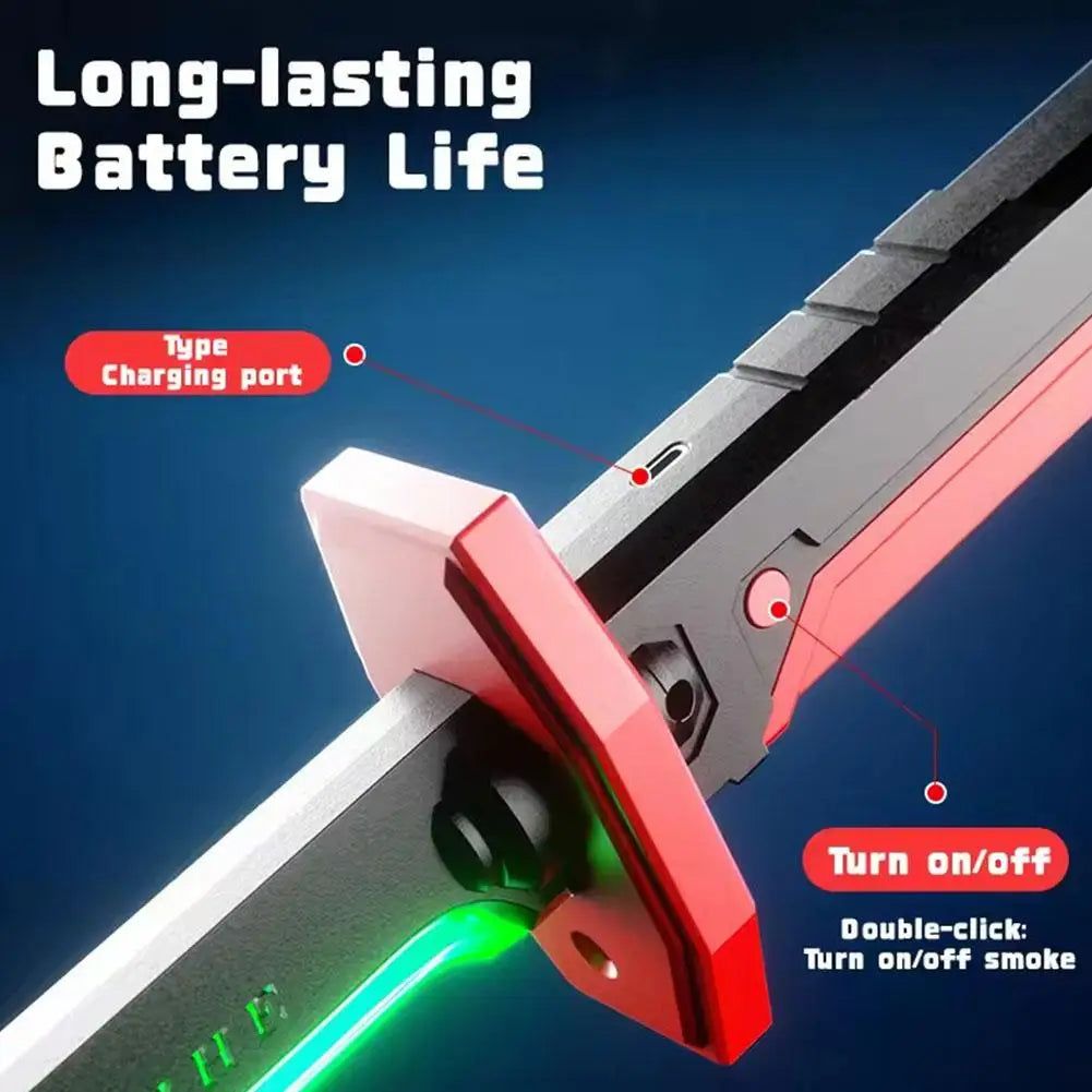 Colorful LED Streamer Glowing Sword with Spark & Smoke Effect