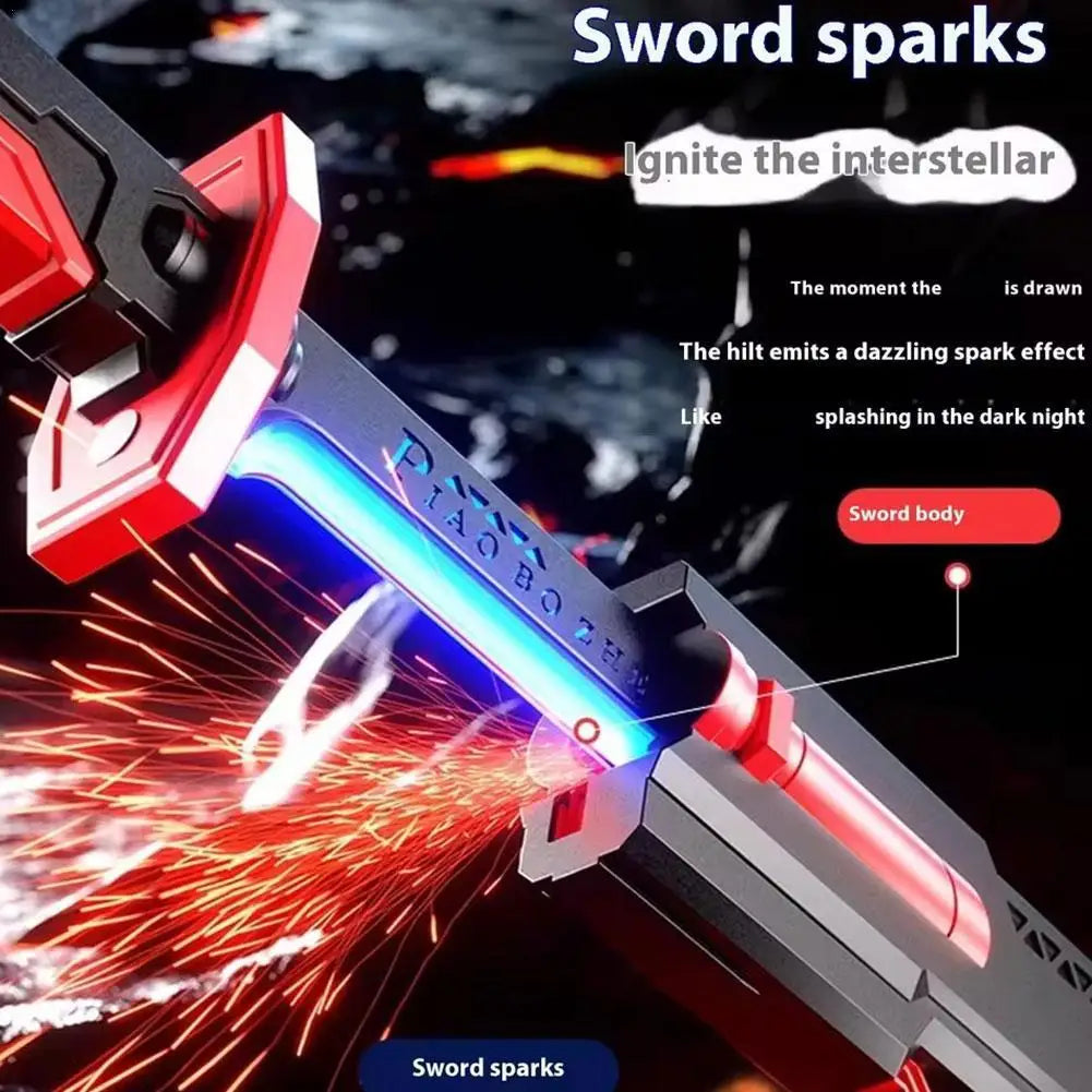 Colorful LED Streamer Glowing Sword with Spark & Smoke Effect