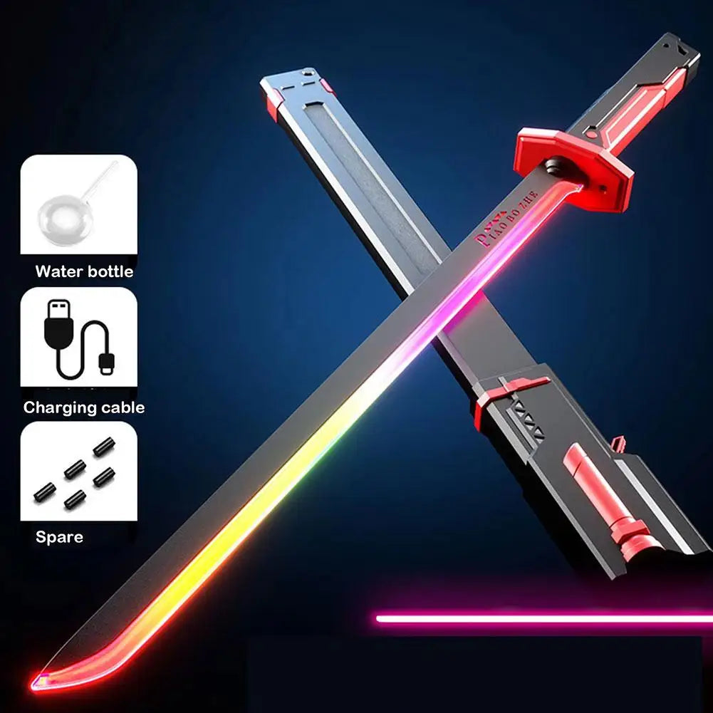 Colorful LED Streamer Glowing Sword with Spark & Smoke Effect