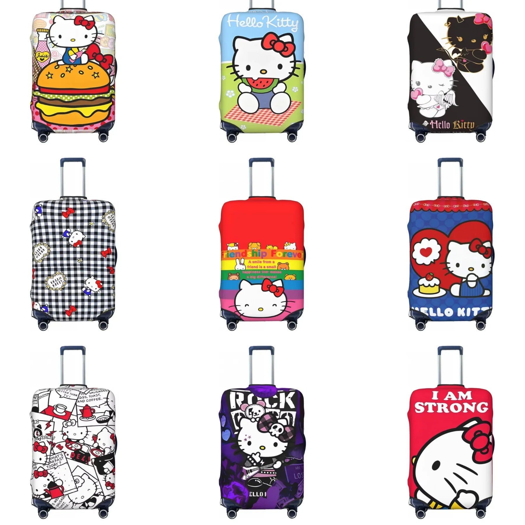 Hello Kitty Eat Hamburger Suitcase Cover: Practical Travel Protection