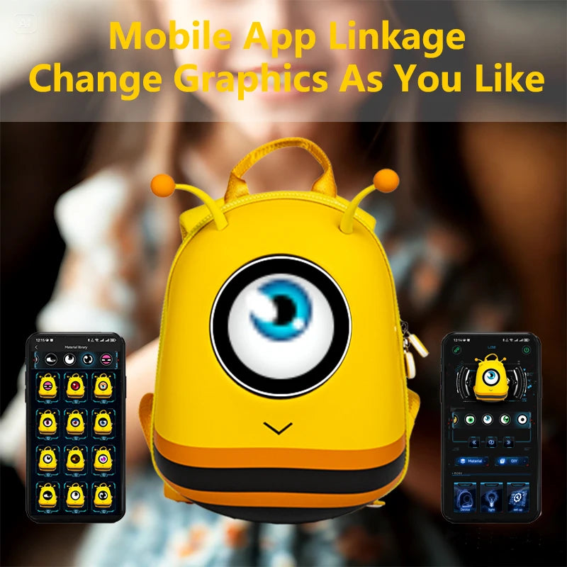 Intelligent LED Display Hard Shell Minion Backpack
