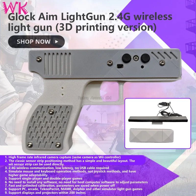 Aim LightGun 2.4G Wireless Controller for PC Arcade Shooters - Homebound Essentials