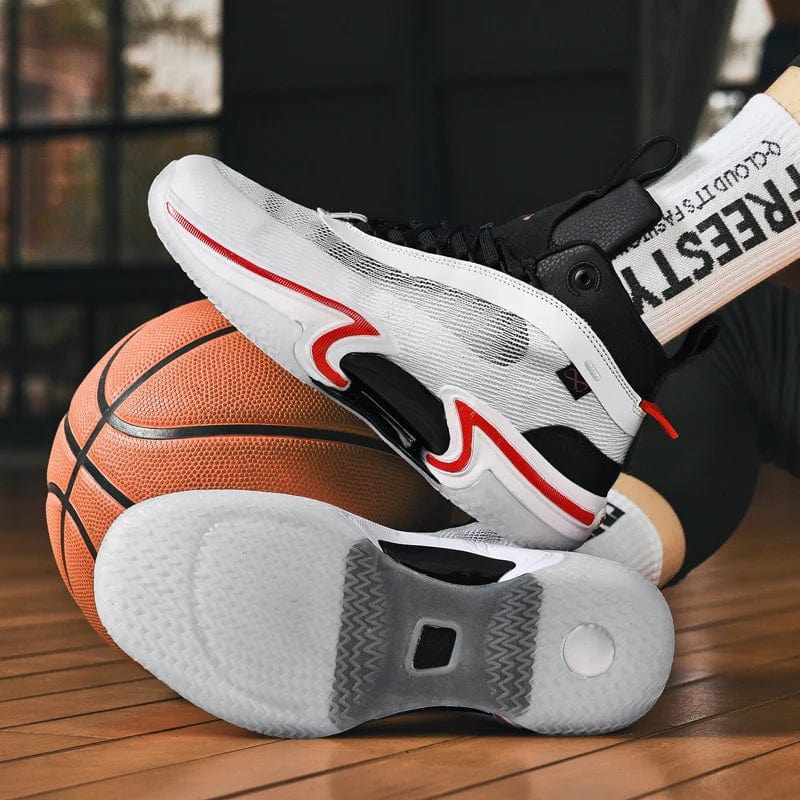 AirCourt Men's Basketball Sneakers: Basketball Shoes Men Breathable Cushioning Non - Slip Wearable Walking Sports Shoes Training Athletic Mesh Casual Sneakers - Homebound Essentials