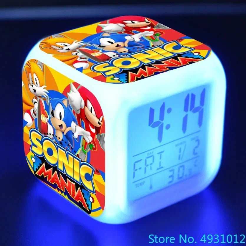 Anime Sonic Figure Model LED Alarm Clock: 7 - Color Touch Light Desk Watch - Homebound Essentials