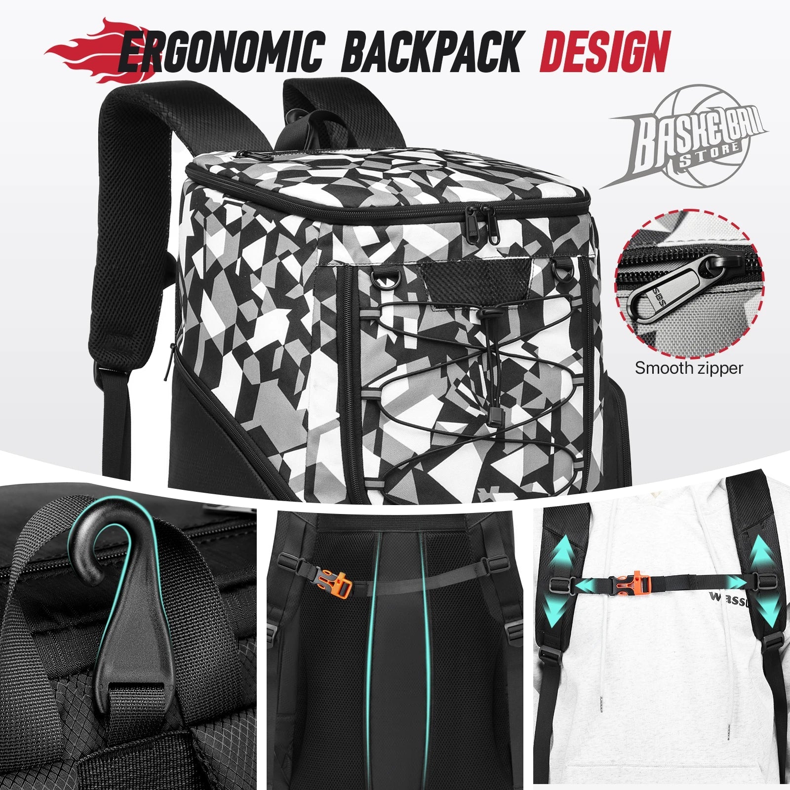 Basketball & Sports Training Backpack with Separate Compartments - Homebound Essentials