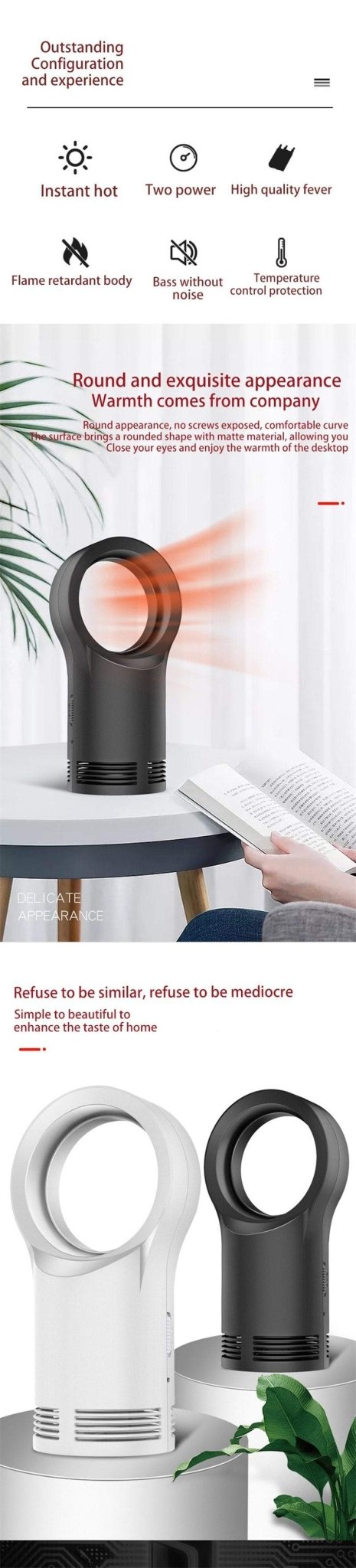 Bladeless Mini Portable Space Heater - Homebound Essentials