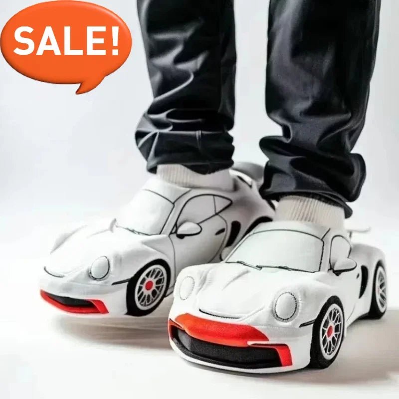 BMW Porsche Racing Plush Slippers: Warm & Fun Car Slippers - Homebound Essentials