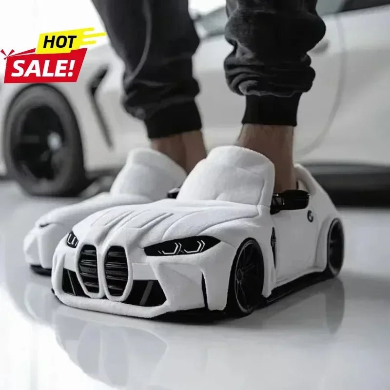 BMW Porsche Racing Plush Slippers: Warm & Fun Car Slippers - Homebound Essentials