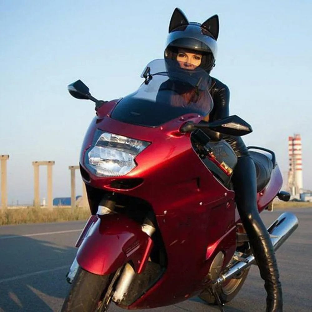 Cat Ear Motorcycle Helmet | Detachable Casco Moto Helmet | Full Face Fashion Helmet - Homebound Essentials