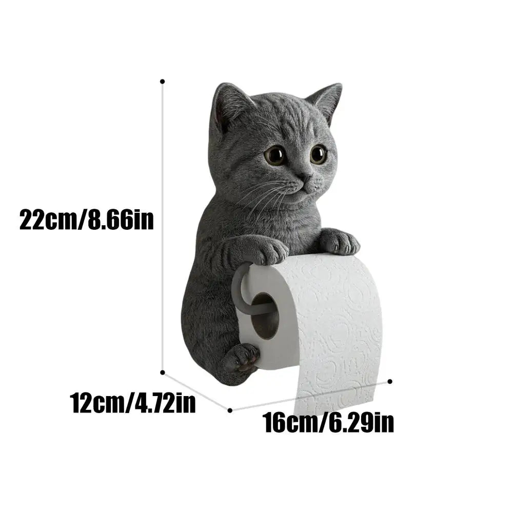 Cat Toilet Paper Holder: Cute Wall - Mounted Roll Rack for Dorm, Home & RV Restrooms - Homebound Essentials