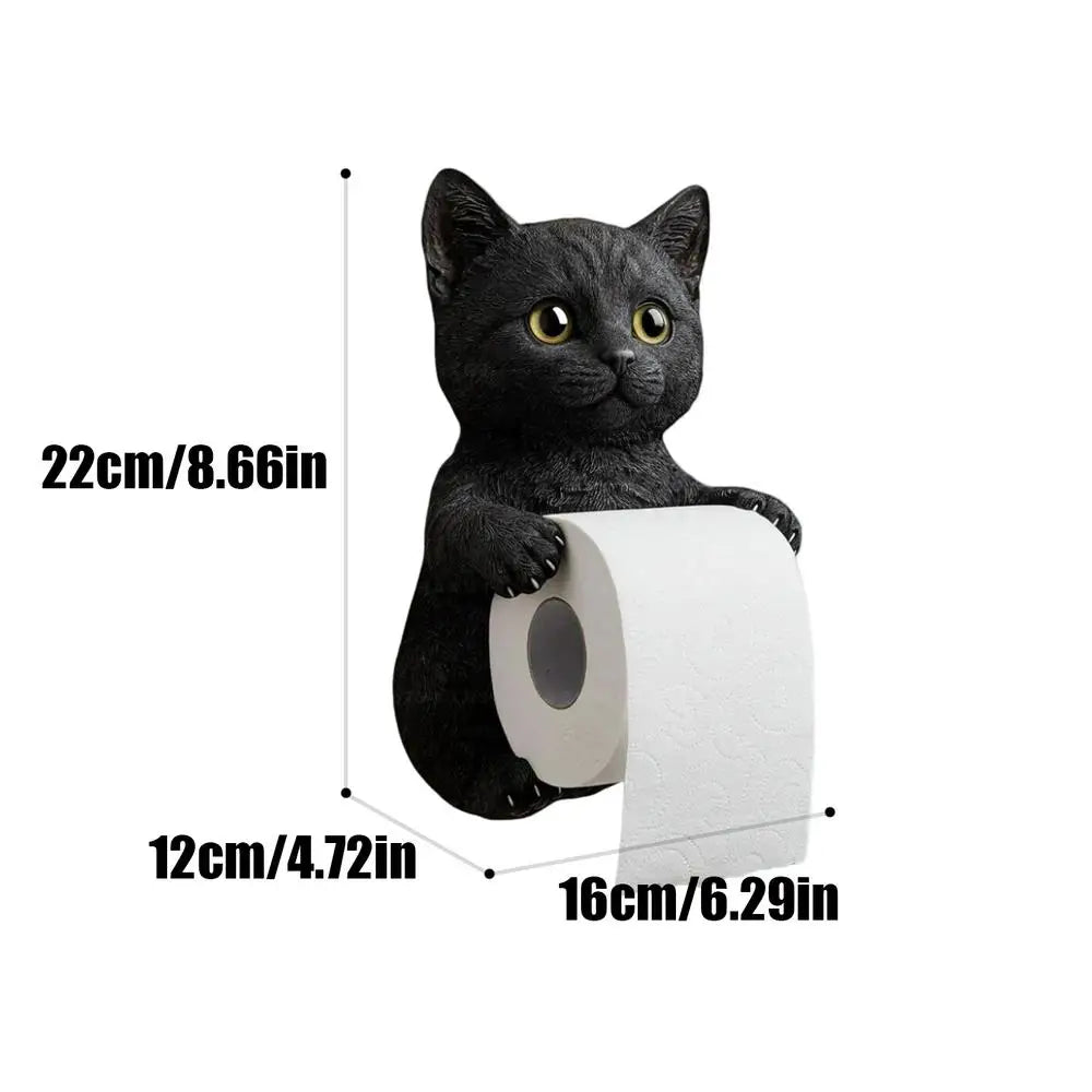 Cat Toilet Paper Holder: Cute Wall - Mounted Roll Rack for Dorm, Home & RV Restrooms - Homebound Essentials