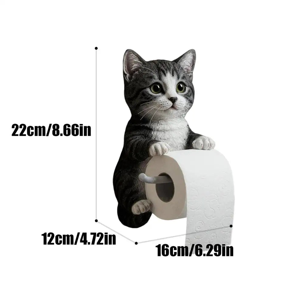 Cat Toilet Paper Holder: Cute Wall - Mounted Roll Rack for Dorm, Home & RV Restrooms - Homebound Essentials