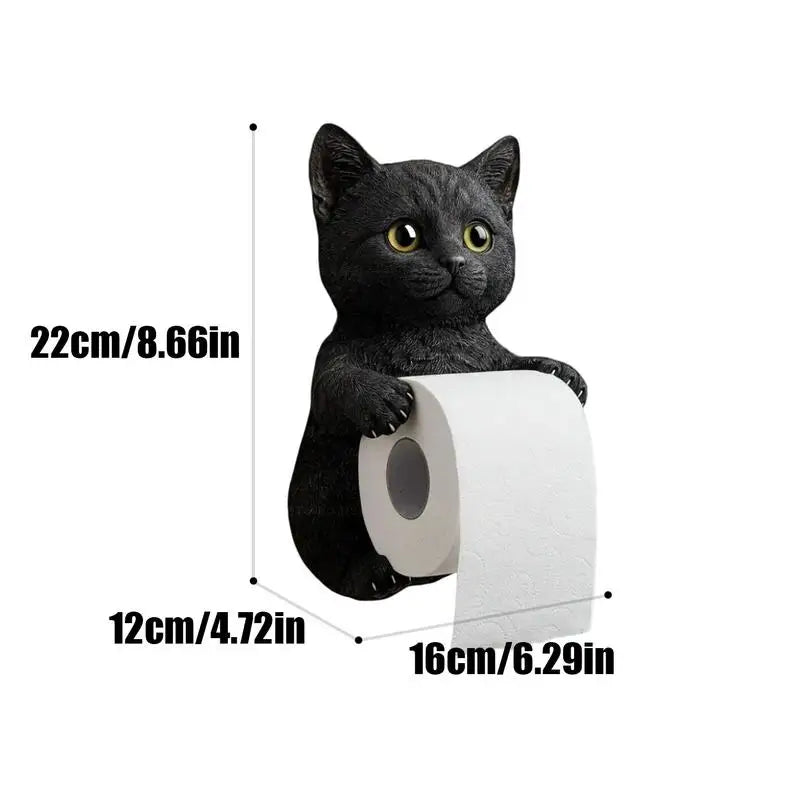 Cat Toilet Paper Holder: Cute Wall - Mounted Roll Rack for Dorm, Home & RV Restrooms - Homebound Essentials