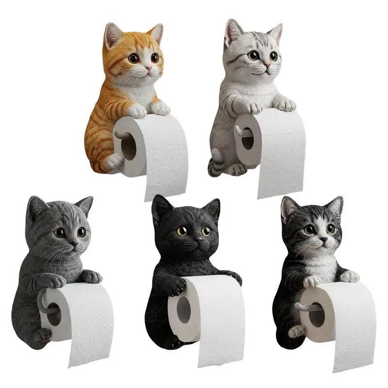 Cat Toilet Paper Holder: Cute Wall - Mounted Roll Rack for Dorm, Home & RV Restrooms - Homebound Essentials