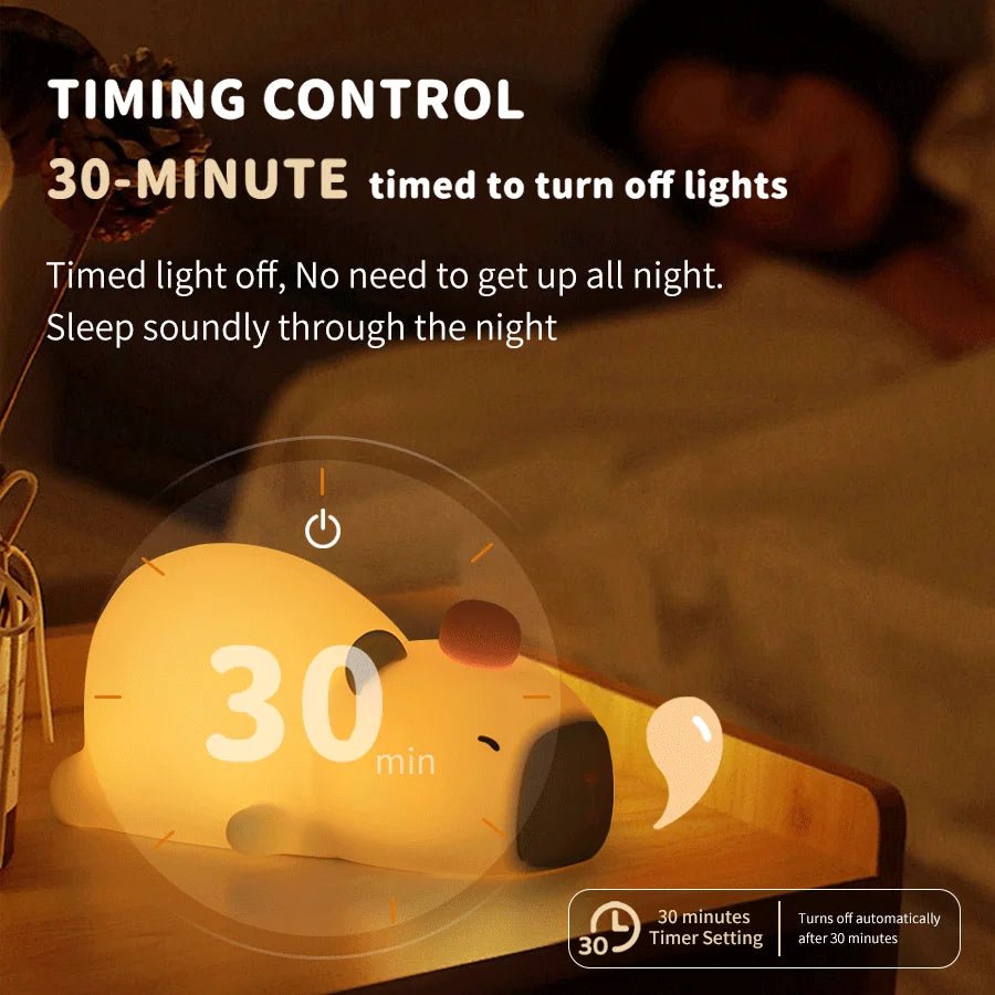 Cute Cartoon Capybara Silicone Night Light - Homebound Essentials