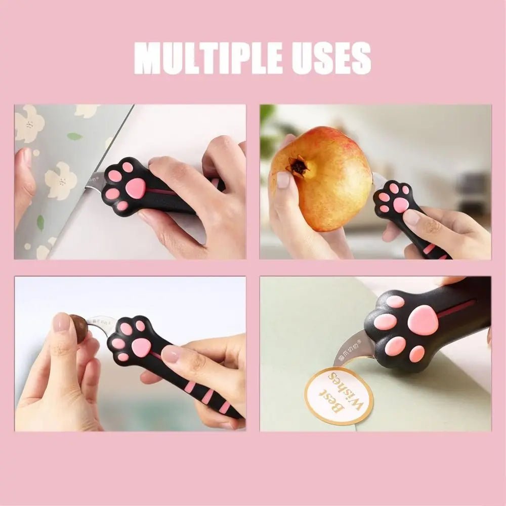 Cute Cat Paw Sharp Box Cutter: Mini Portable Cat Claw Utility Knife - Homebound Essentials
