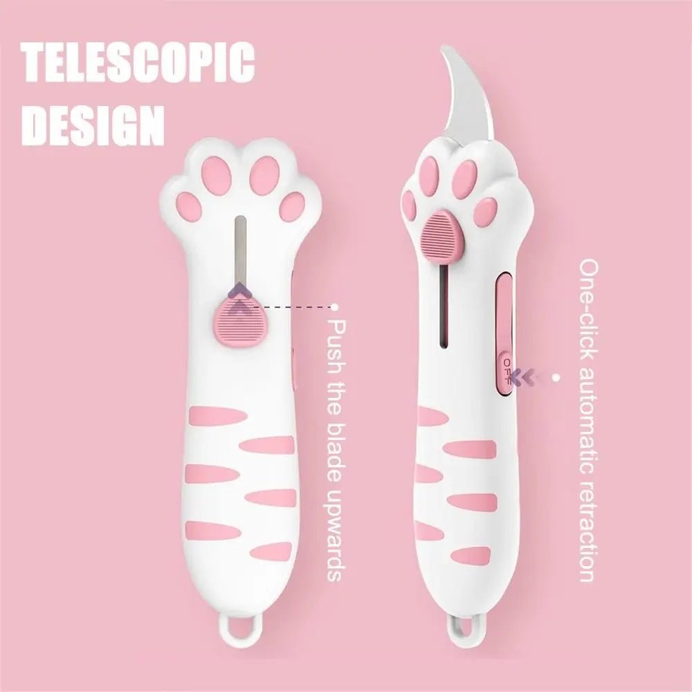 Cute Cat Paw Sharp Box Cutter: Mini Portable Cat Claw Utility Knife - Homebound Essentials