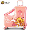 Cute Pony Cartoon Suitcase for Children: Ride - On Carry - On Kids Luggage - Homebound Essentials