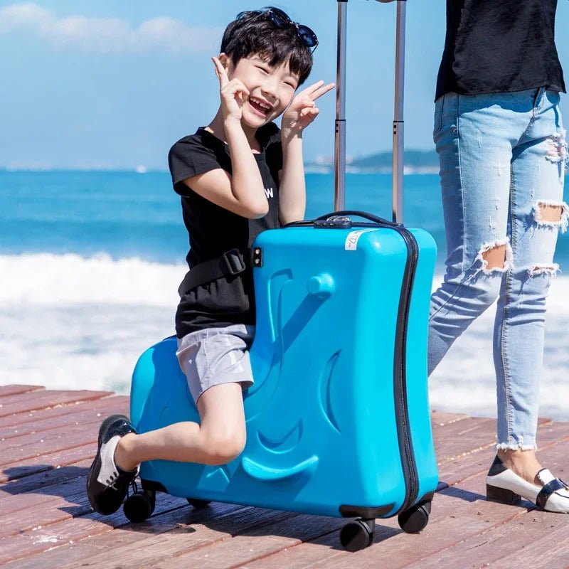 Cute Pony Cartoon Suitcase for Children: Ride - On Carry - On Kids Luggage - Homebound Essentials