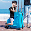 Cute Pony Cartoon Suitcase for Children: Ride - On Carry - On Kids Luggage - Homebound Essentials