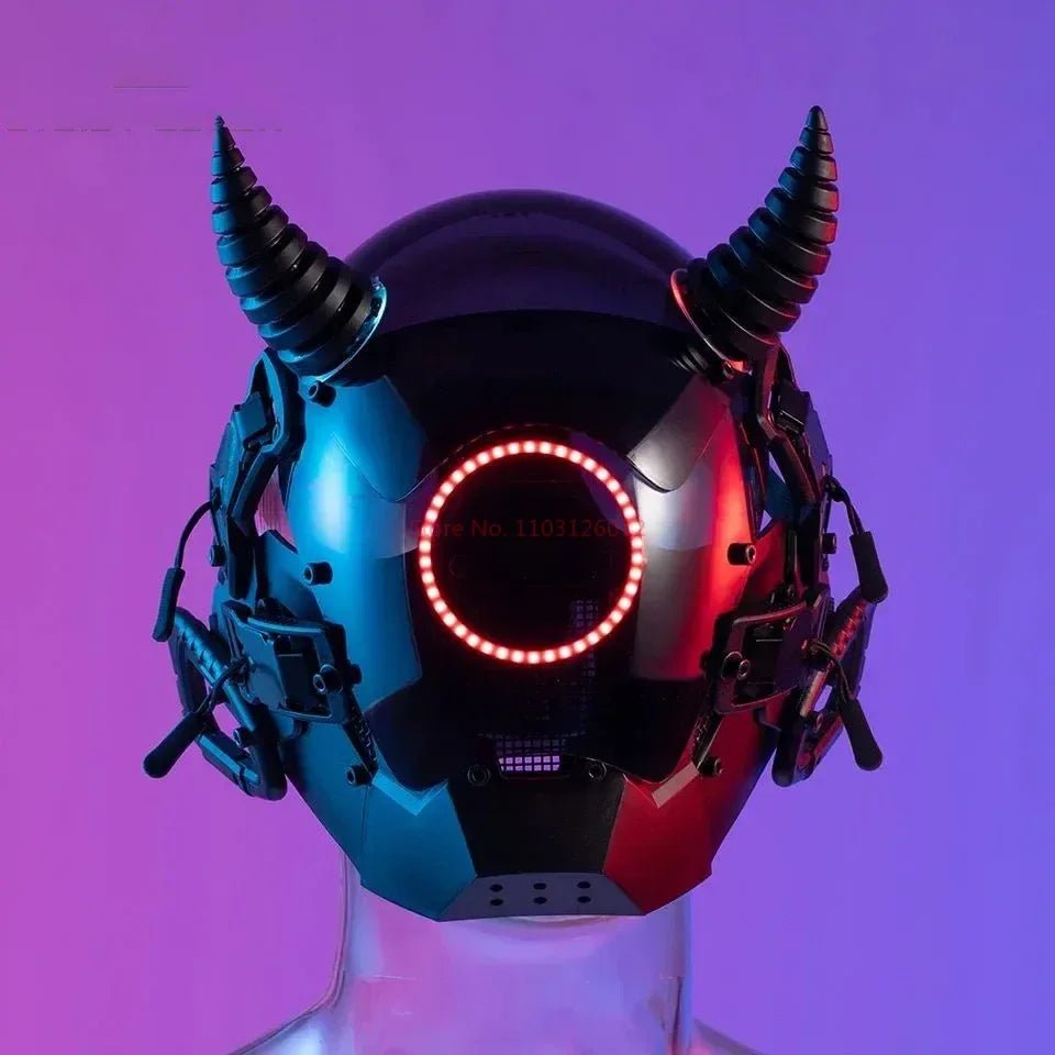 Cyberpunk Helmet Shinobi Mask: Robot Samurai Armor with LED Light - Homebound Essentials