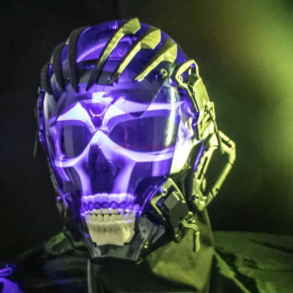 Cyberpunk Helmet Shinobi Mask: Robot Samurai Armor with LED Light - Homebound Essentials
