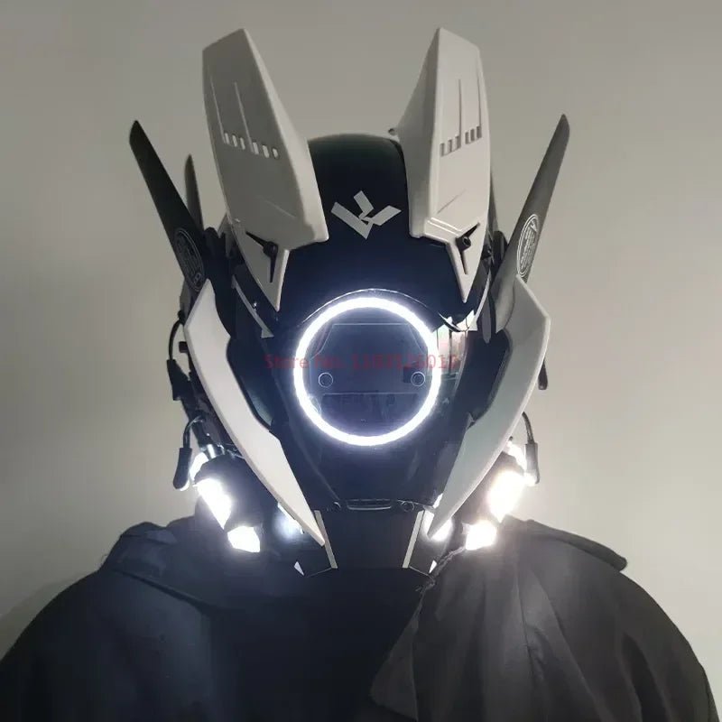 Cyberpunk Helmet Shinobi Mask: Robot Samurai Armor with LED Light - Homebound Essentials