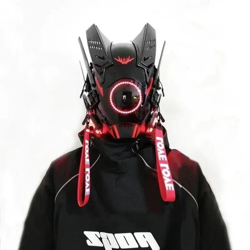 Cyberpunk Helmet Shinobi Mask: Robot Samurai Armor with LED Light - Homebound Essentials