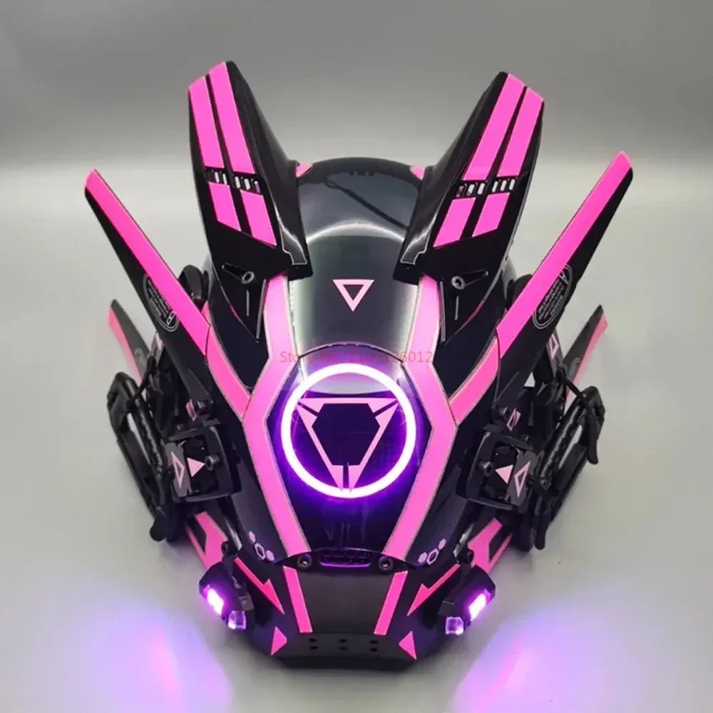 Cyberpunk Helmet Shinobi Mask: Robot Samurai Armor with LED Light - Homebound Essentials