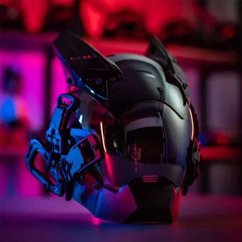 Cyberpunk Helmet Shinobi Mask: Robot Samurai Armor with LED Light - Homebound Essentials