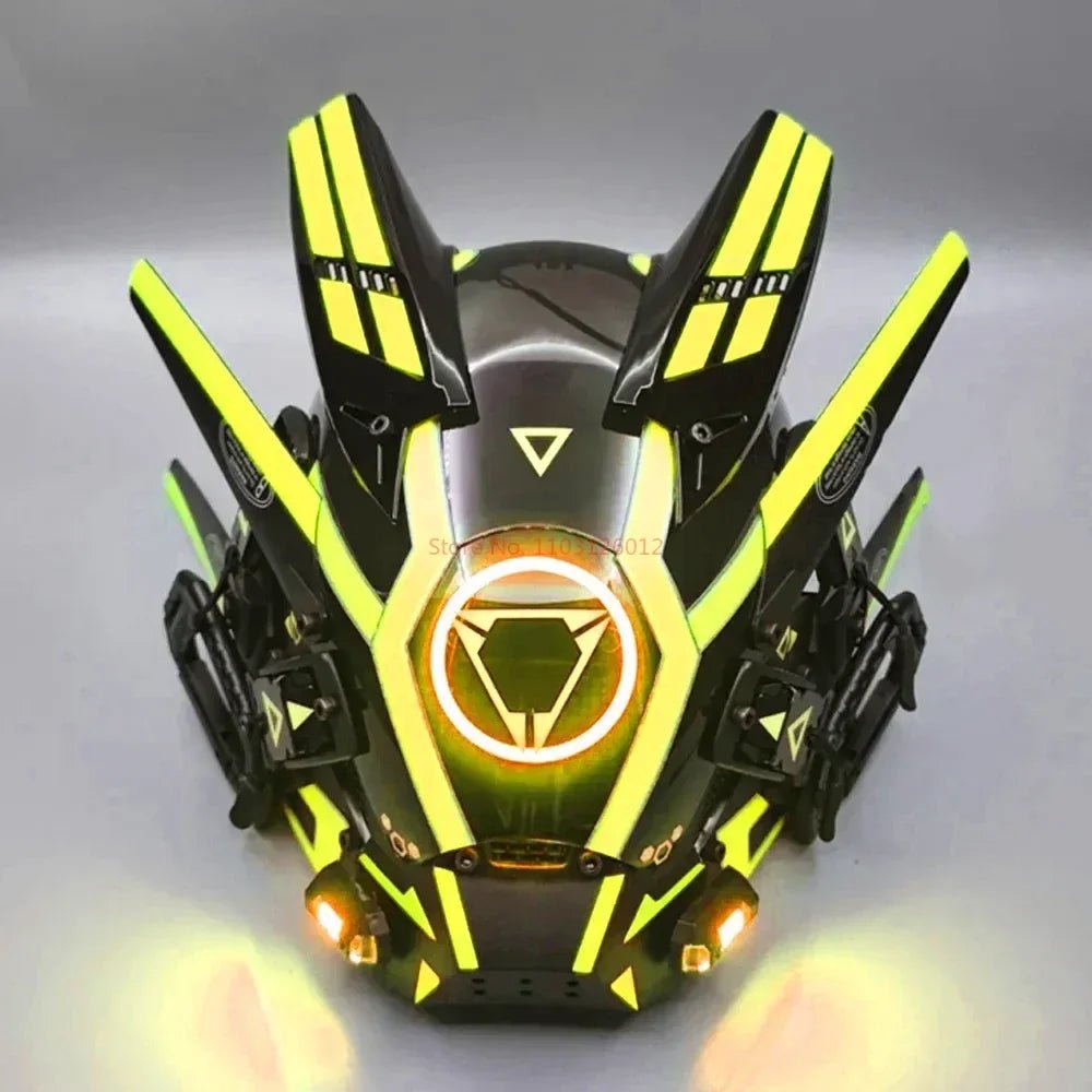 Cyberpunk Helmet Shinobi Mask: Robot Samurai Armor with LED Light - Homebound Essentials