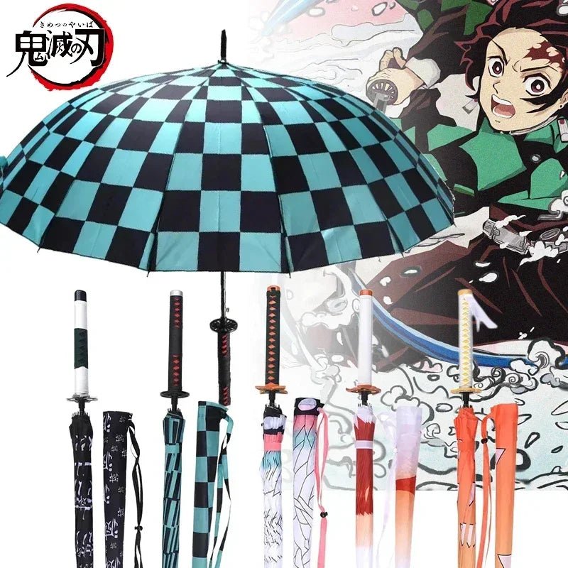 Demon Slayer Katana Handle Umbrella: Tanjirou, Shinobu, and More - Homebound Essentials