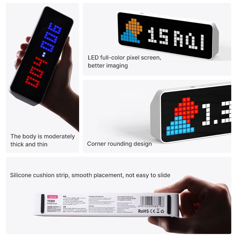 Full Color Ulanzi TC001 Smart Pixel LED Clock - Homebound Essentials