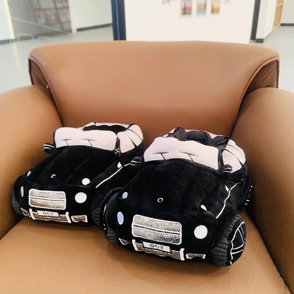 Fun & Fuzzy Car Shape Plush Slippers - Homebound Essentials
