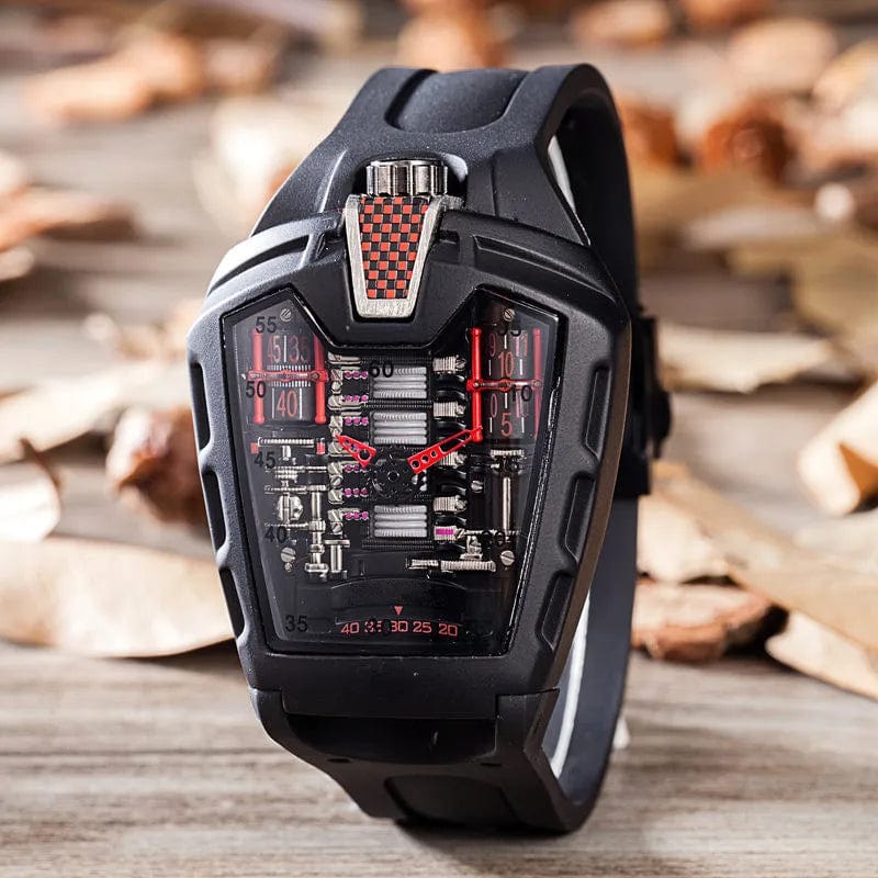 GhostTime Men's Hollow Skeleton Quartz Watch - Cool Silicone Bracelet Relogio - Homebound Essentials