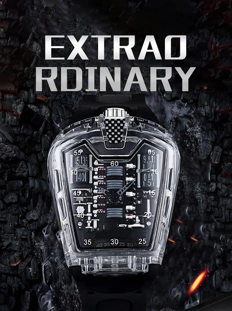 GhostTime Men's Hollow Skeleton Quartz Watch - Cool Silicone Bracelet Relogio - Homebound Essentials