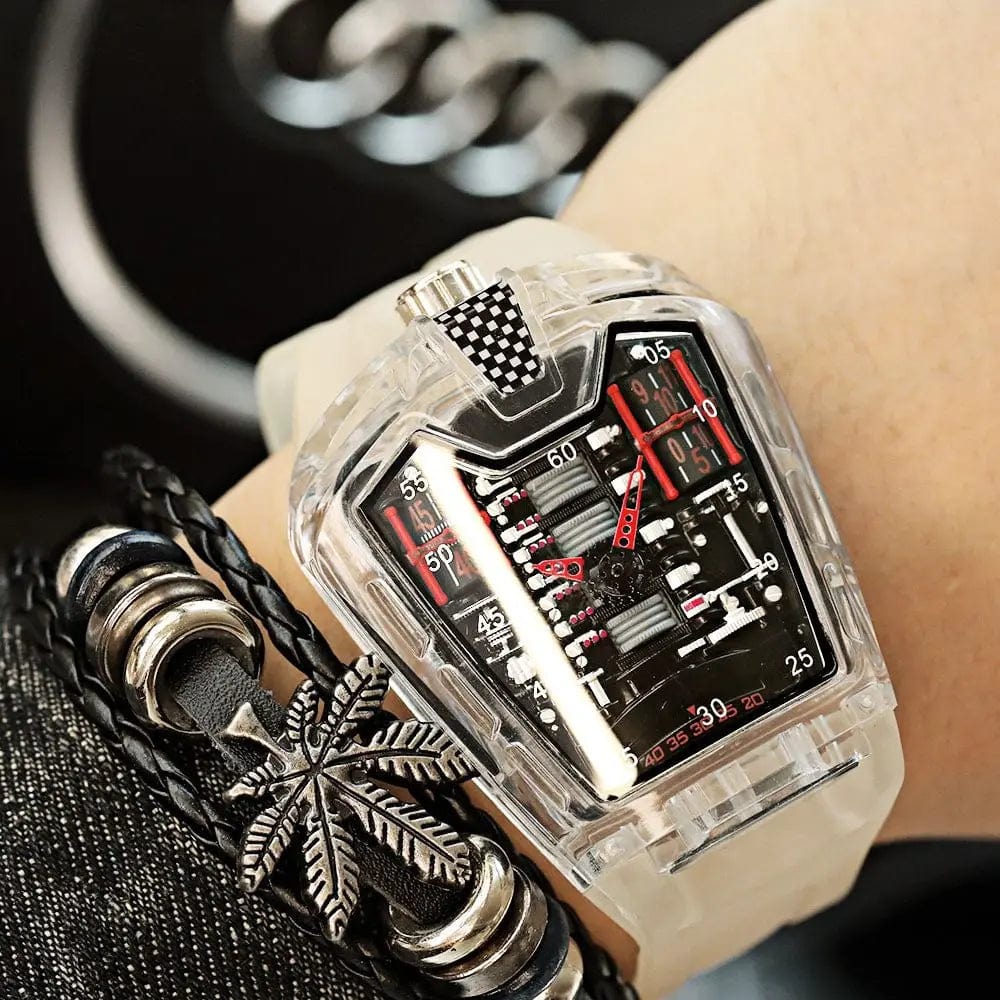 GhostTime Men's Hollow Skeleton Quartz Watch - Cool Silicone Bracelet Relogio - Homebound Essentials