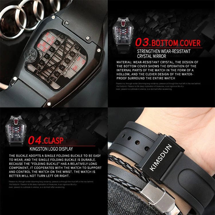 GhostTime Men's Hollow Skeleton Quartz Watch - Cool Silicone Bracelet Relogio - Homebound Essentials