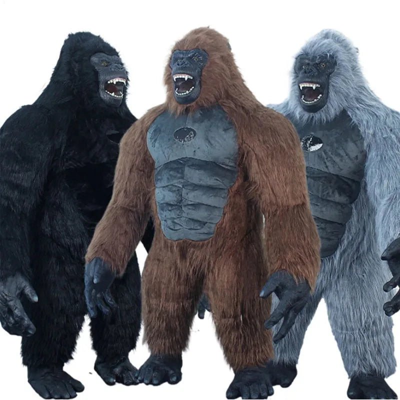 Gorilla Inflatable Costume Mascot: Adult Plush Furry Animal Halloween & Carnival Dress - Homebound Essentials